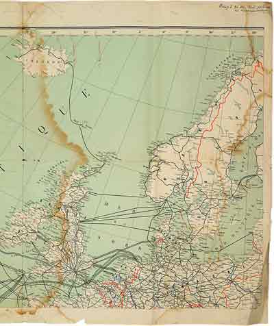 Lagning s�mans til �slands fr� Evr�pu