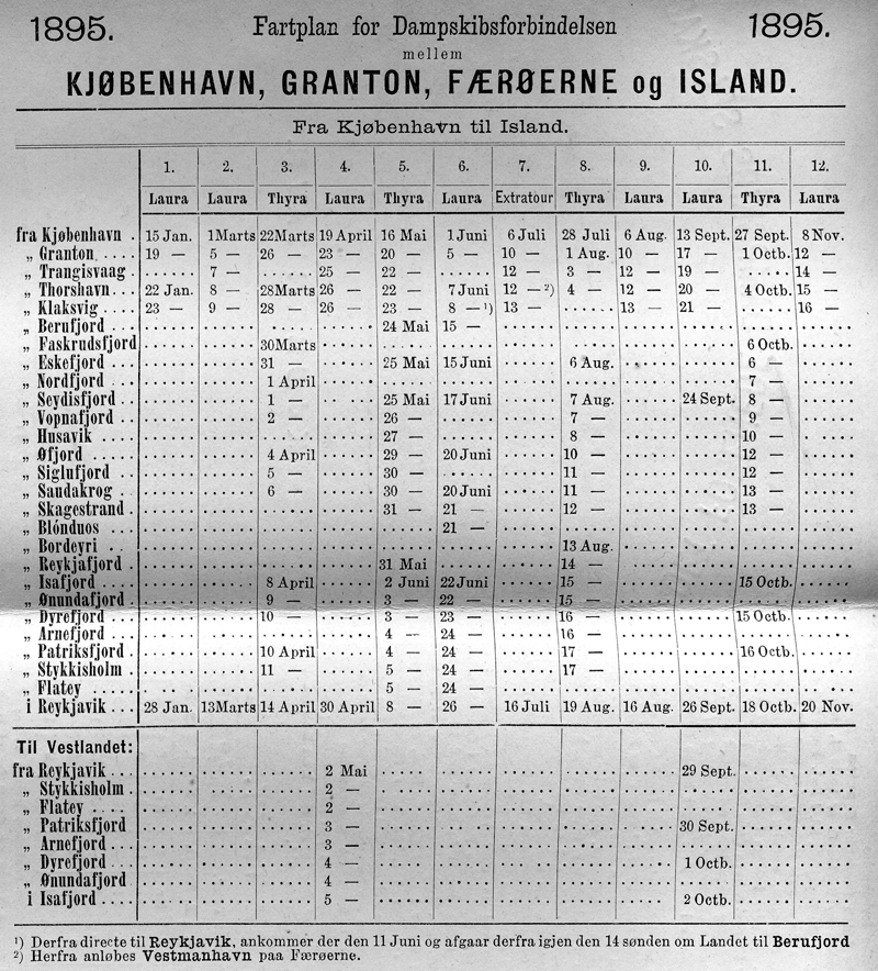 ��tlun fr� hinu sameina�a gufuskipaf�lagi 1895