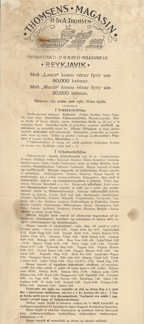 Augl�sing fr� versluninni